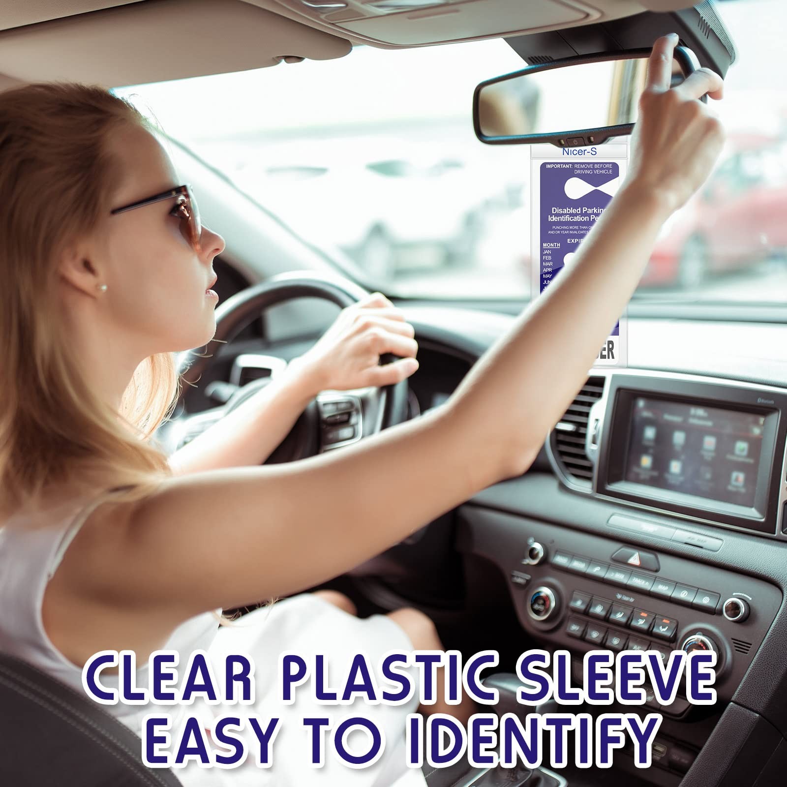 Pajean 6 Pieces Handicap Placard Holder for auto Ultra Transparent