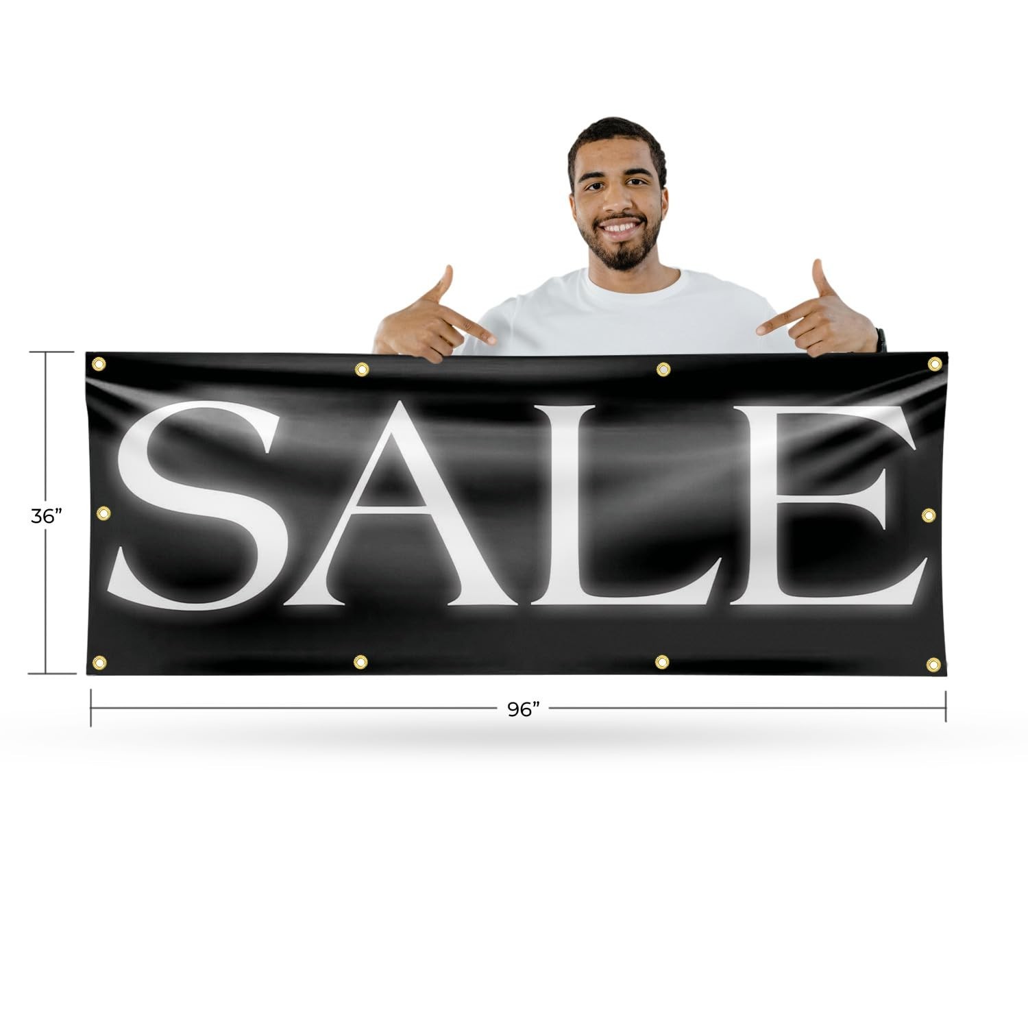 SignMission B-96-30847 Sale Banner 36 x 96 Inch 13 oz Vinyl Metal Grommets Made
