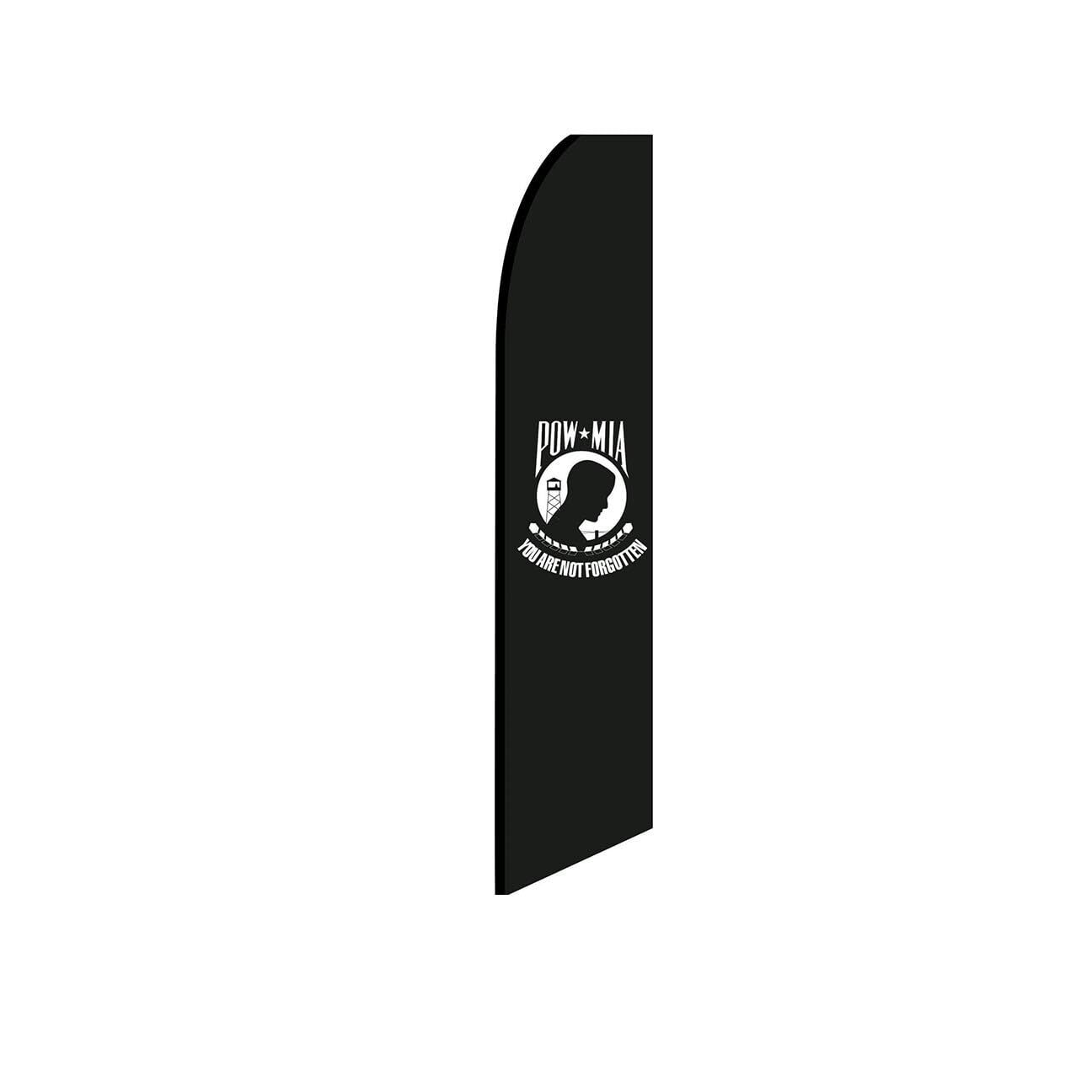 POW-MIA Black Swooper Flutter Feather Flag | 3ft W x 11.5ft Tall