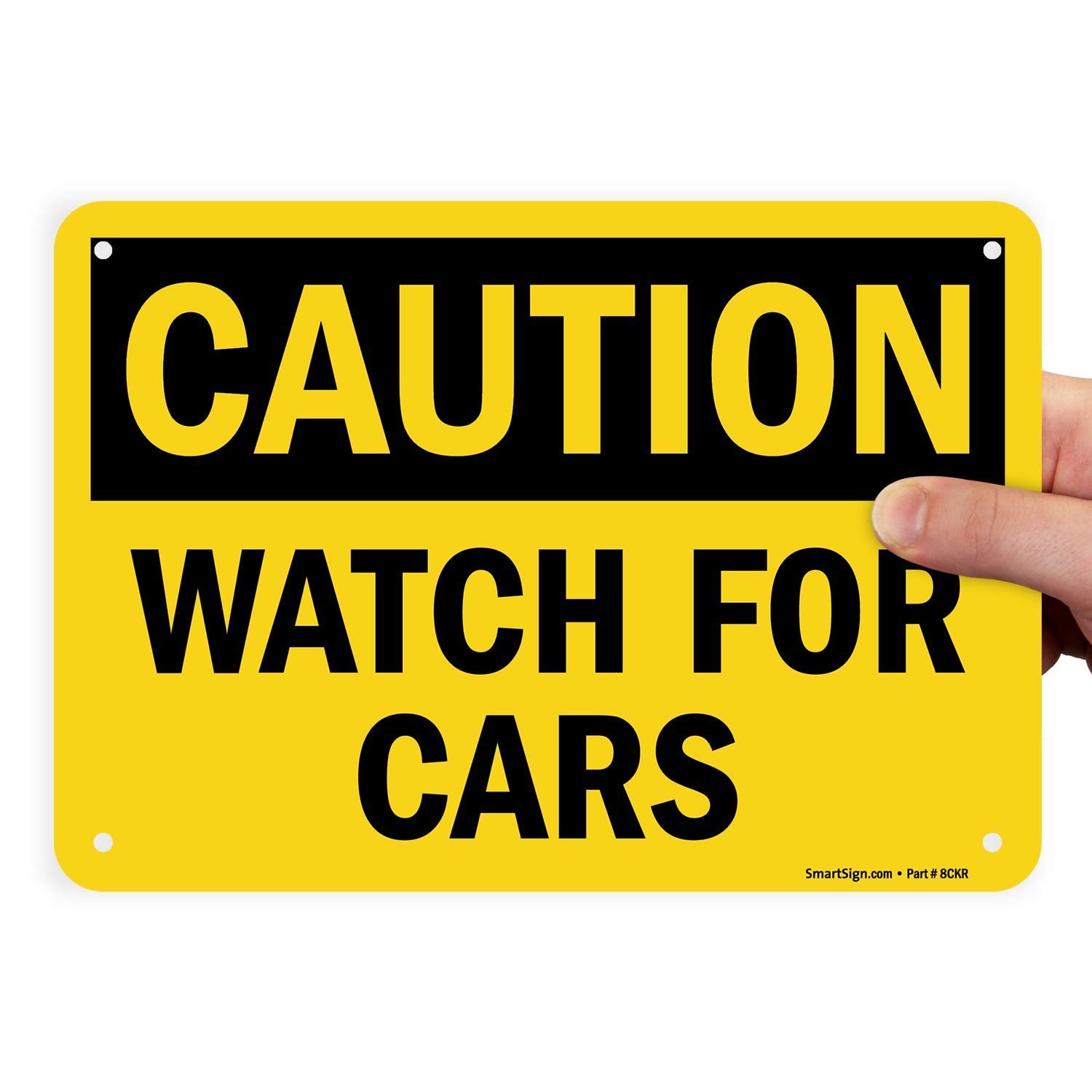 7×10 Inch Caution Watch For Cars Sign Plastic Warning Safety Notice Plaque