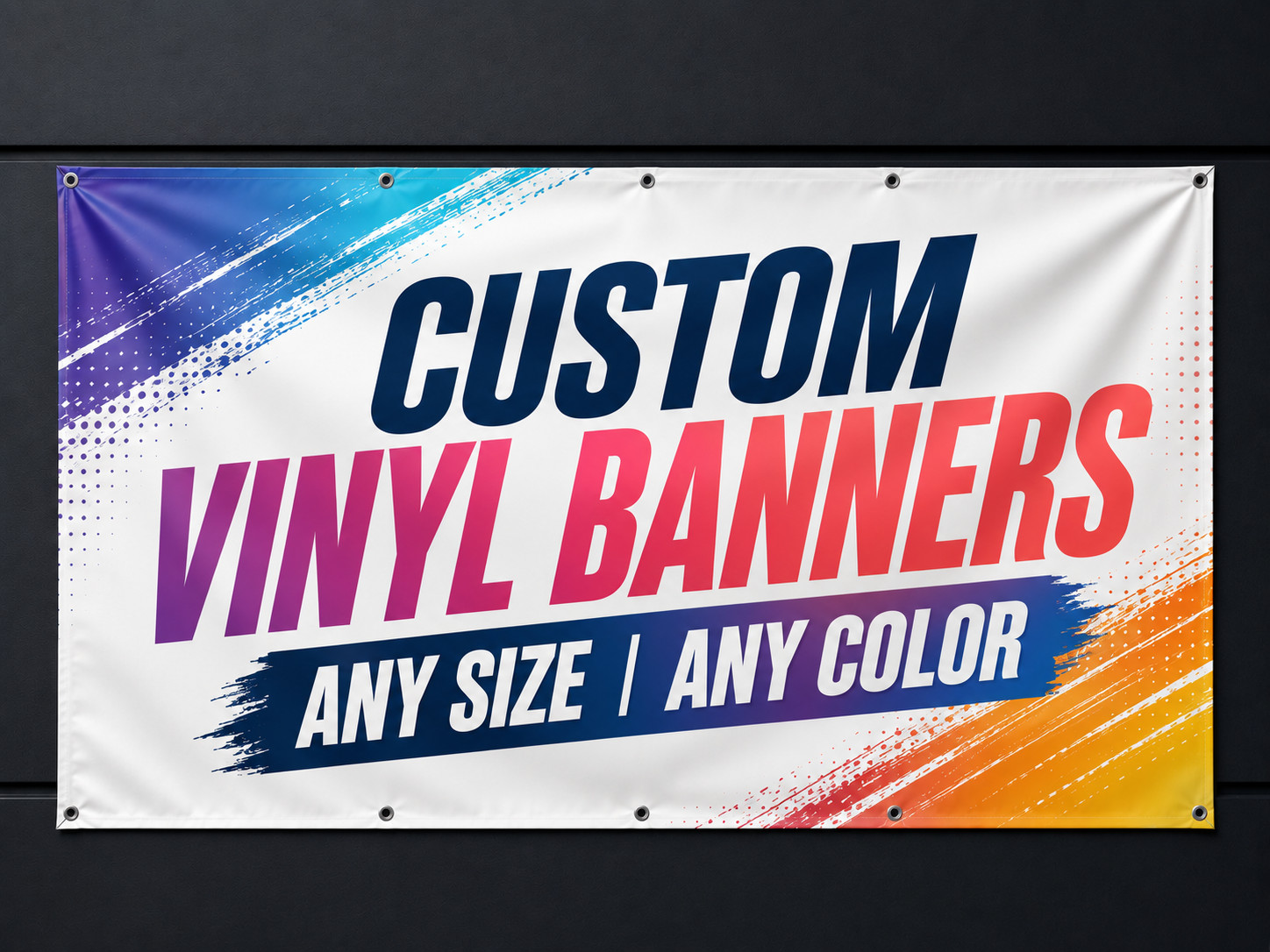 Custom Vinyl Banner Waterproof UV Resistant 13oz Heavy Duty Fast Production USA