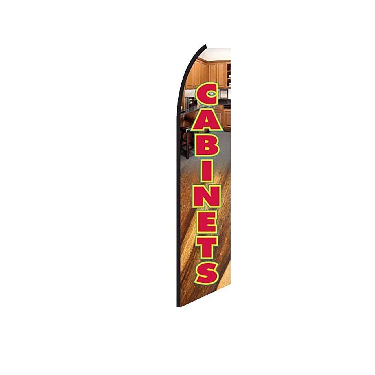 Cabinets Brown Swooper Flutter Feather Flag | 3ft W x 11.5ft Tall
