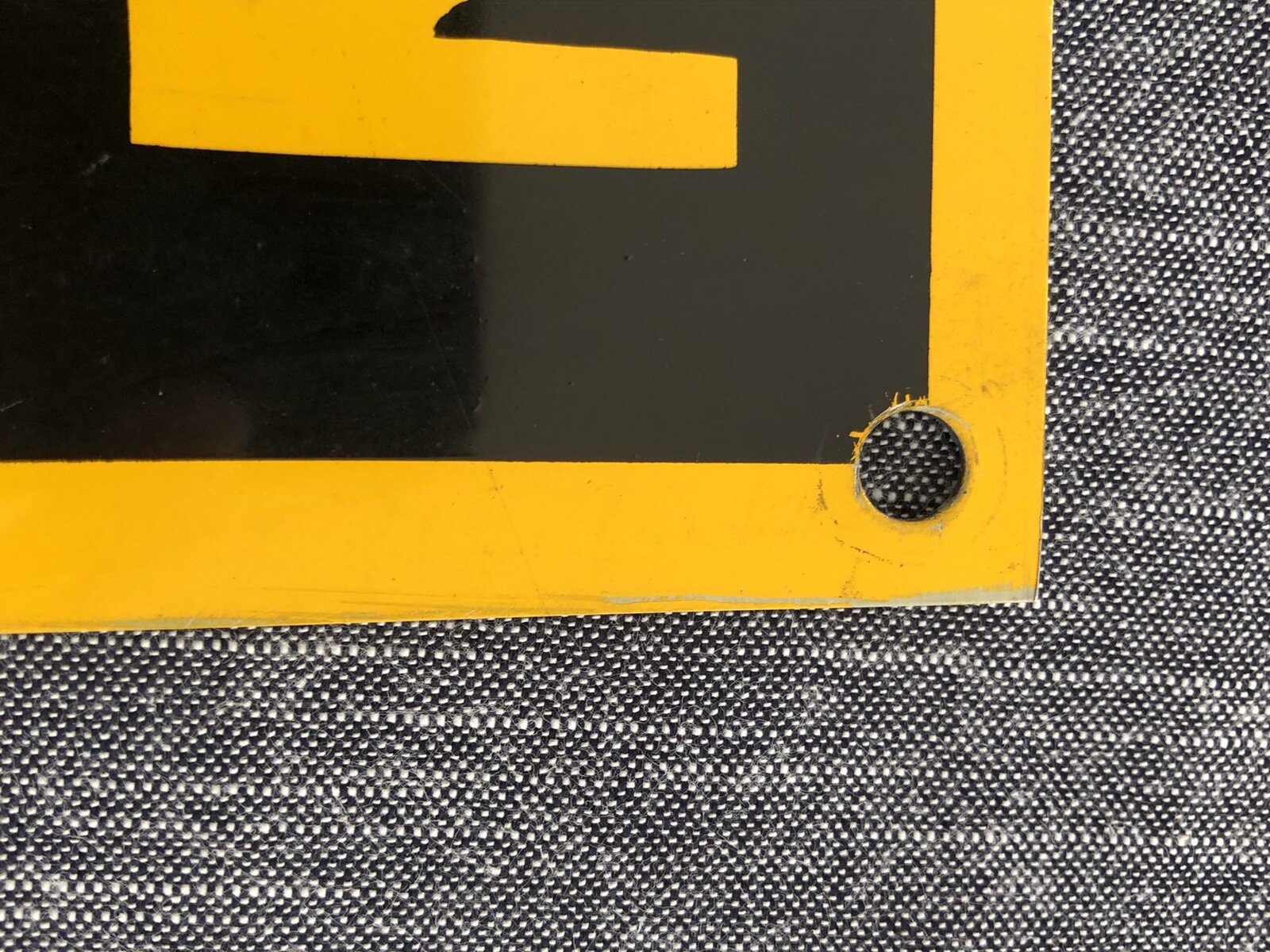 “Caution Curb In Door Frame” 11”x8” Metal Sign