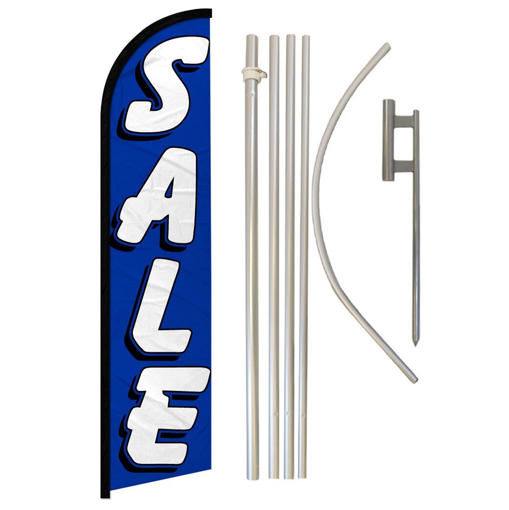 Sale Full Curve Windless Swooper Flag Pole Kit Sale Flag BL/WT