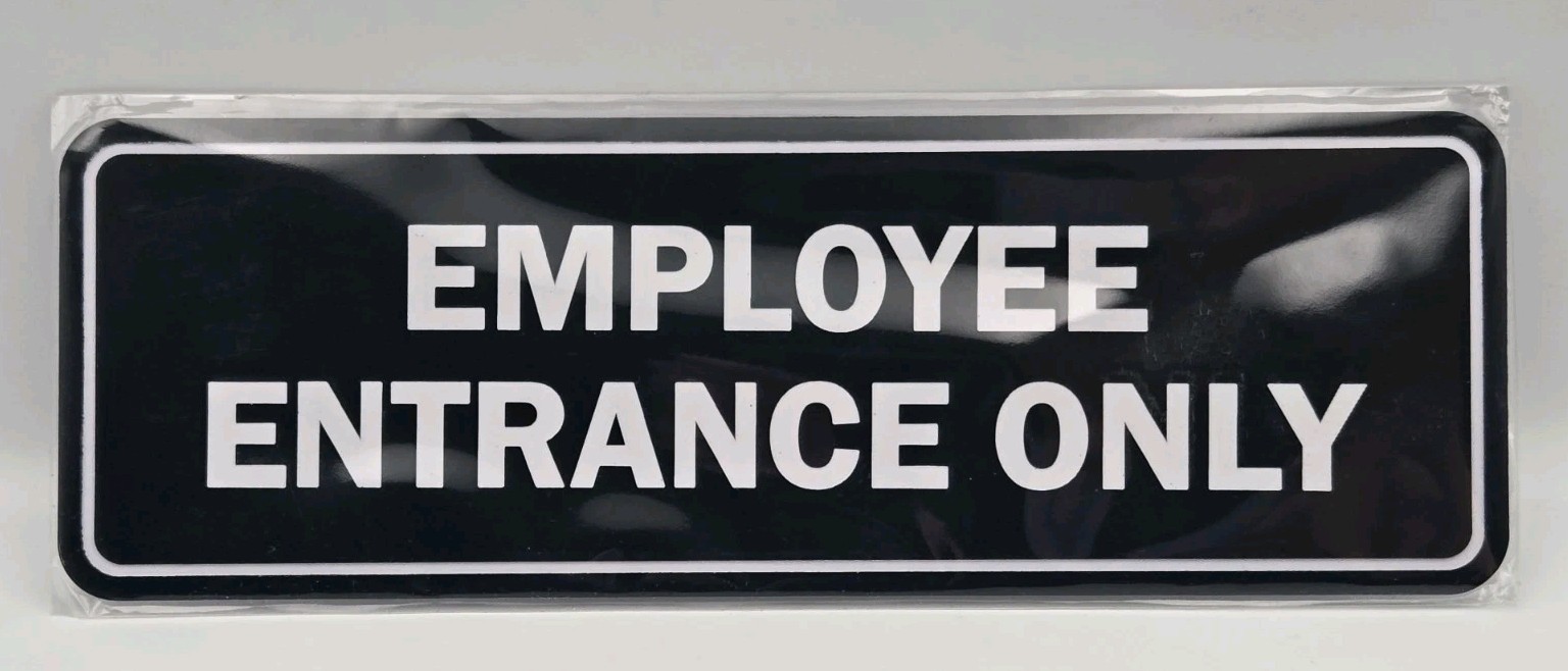 Signs ByLITA Standard Employee Entrance Only Sign Navy Blue White Large NEW