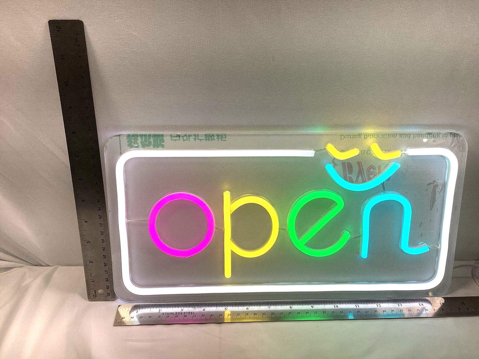 LED Open Sign for Business, Neon, 15.7″x7.9″ Bright Electric Light Up, Dimmable