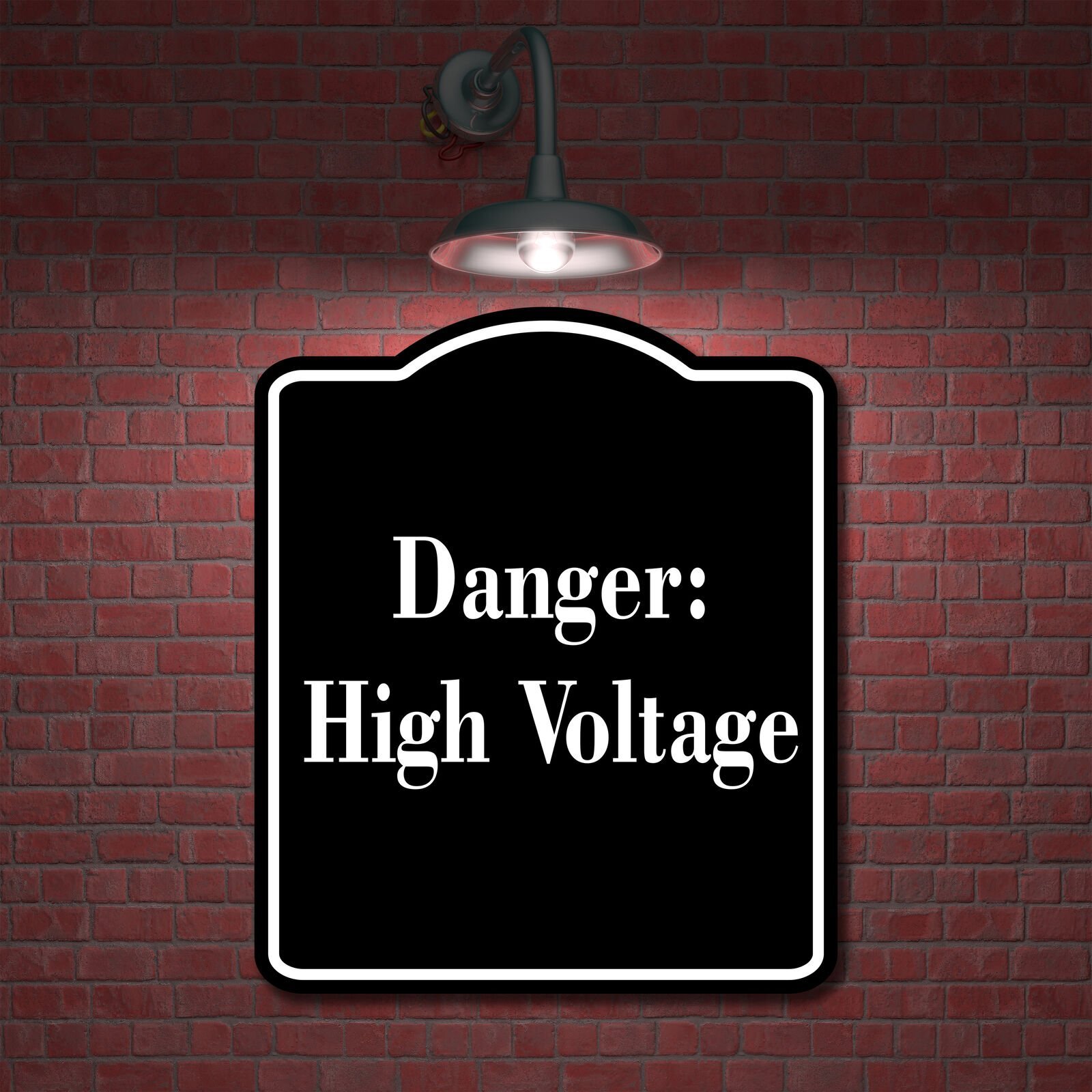 Danger High Voltage BLACK Aluminum Composite Sign