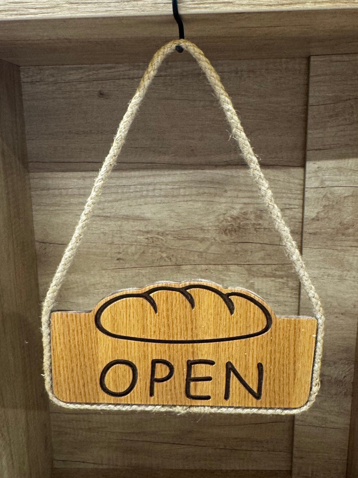Open Closed double sided sign for bakeries, bread shops, grocery stores