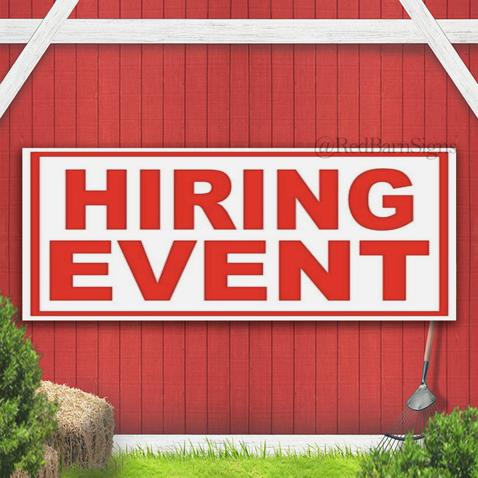 HIRING EVENT Indoor Outdoor Banner Sign with grommets