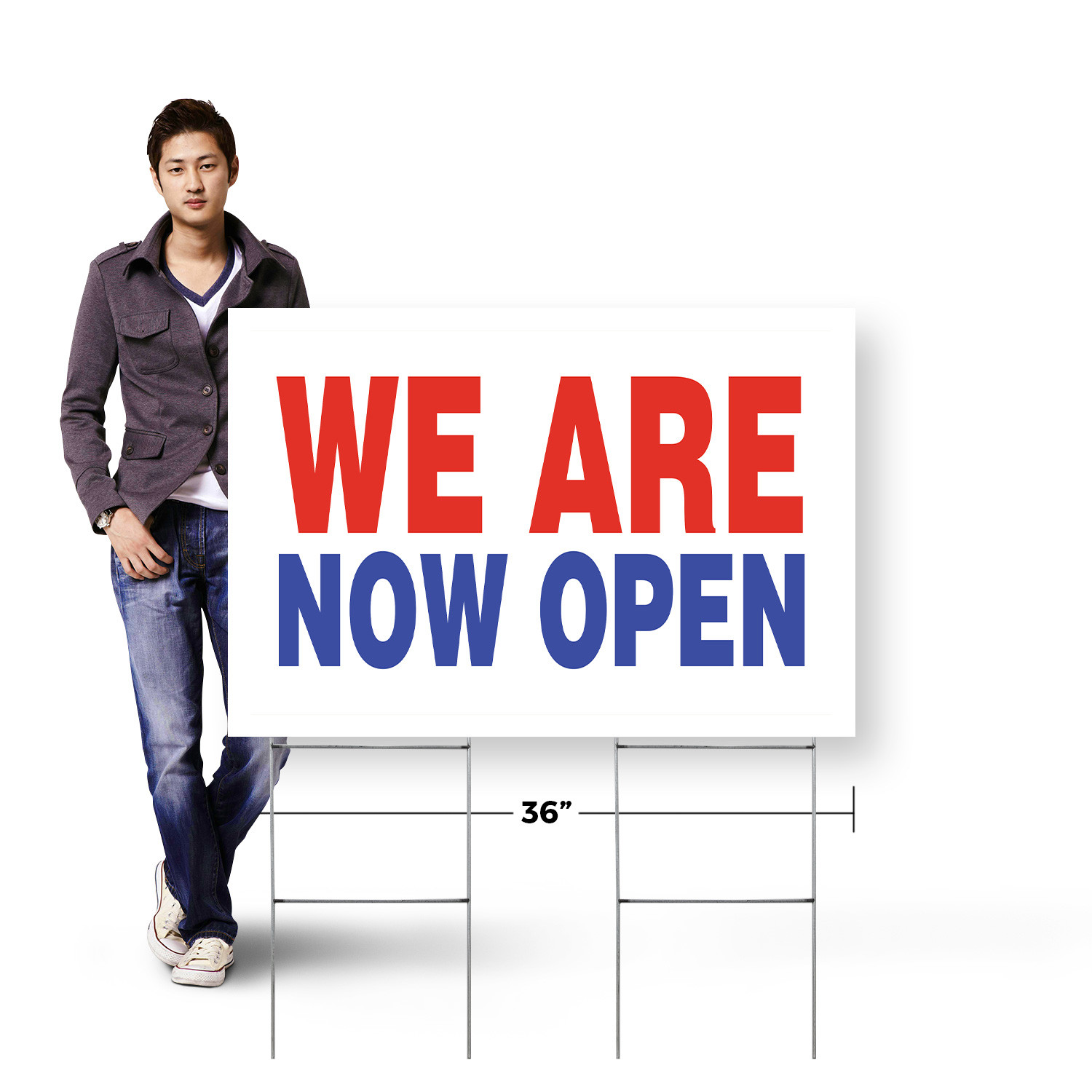 We Are Now Open Yard Sign Grand Opening, Professional Display, Bold Messaging