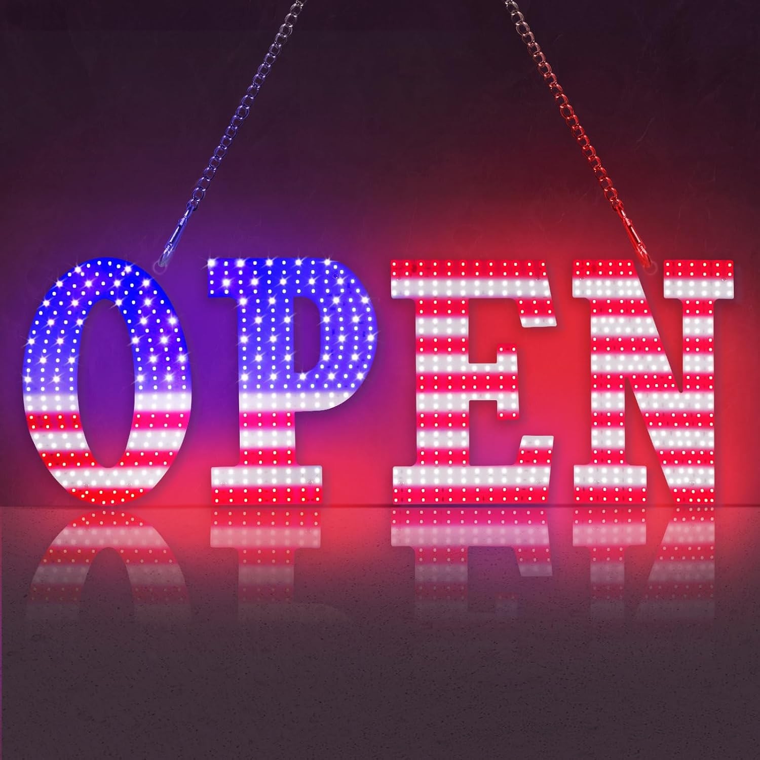 Hetaijie 30×10 LED Open Sign, 12 Modes, Adjustable Brightness