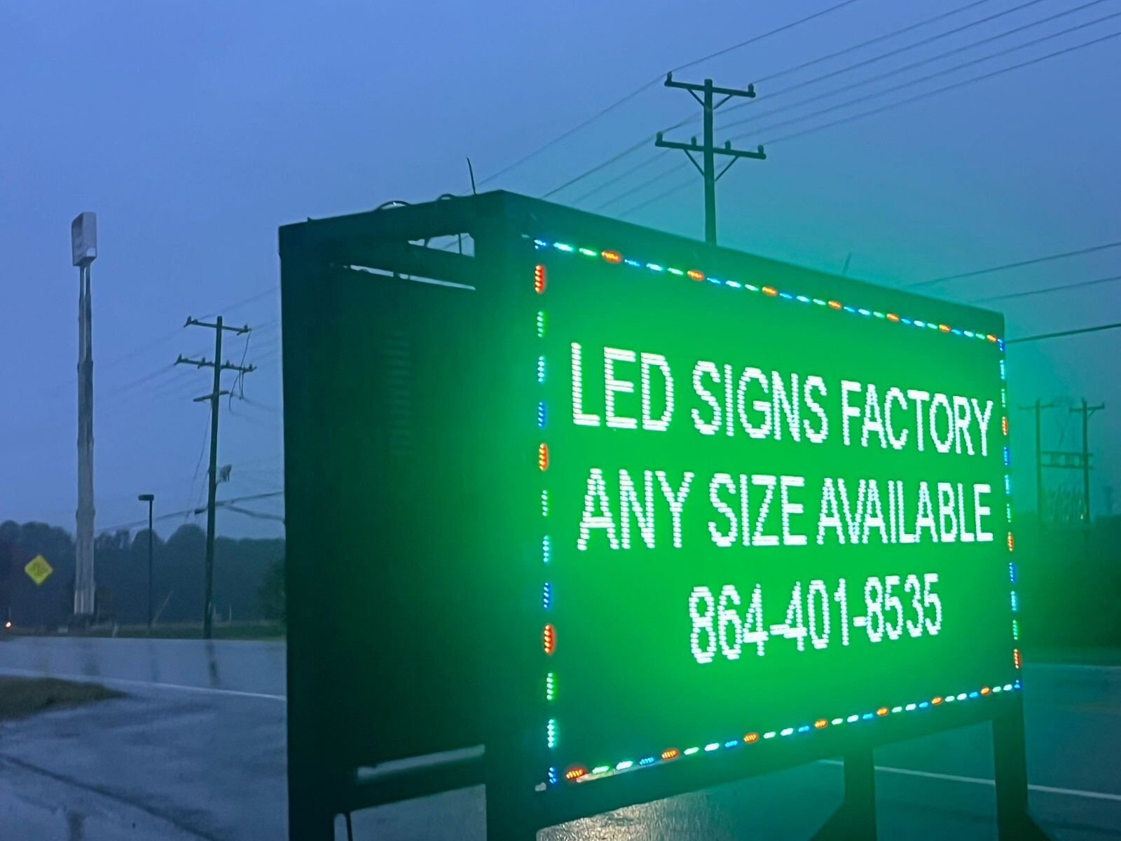 Mobile Outdoor LED Sign Trailer 3×7 ft Programmable Full Color Digital Display