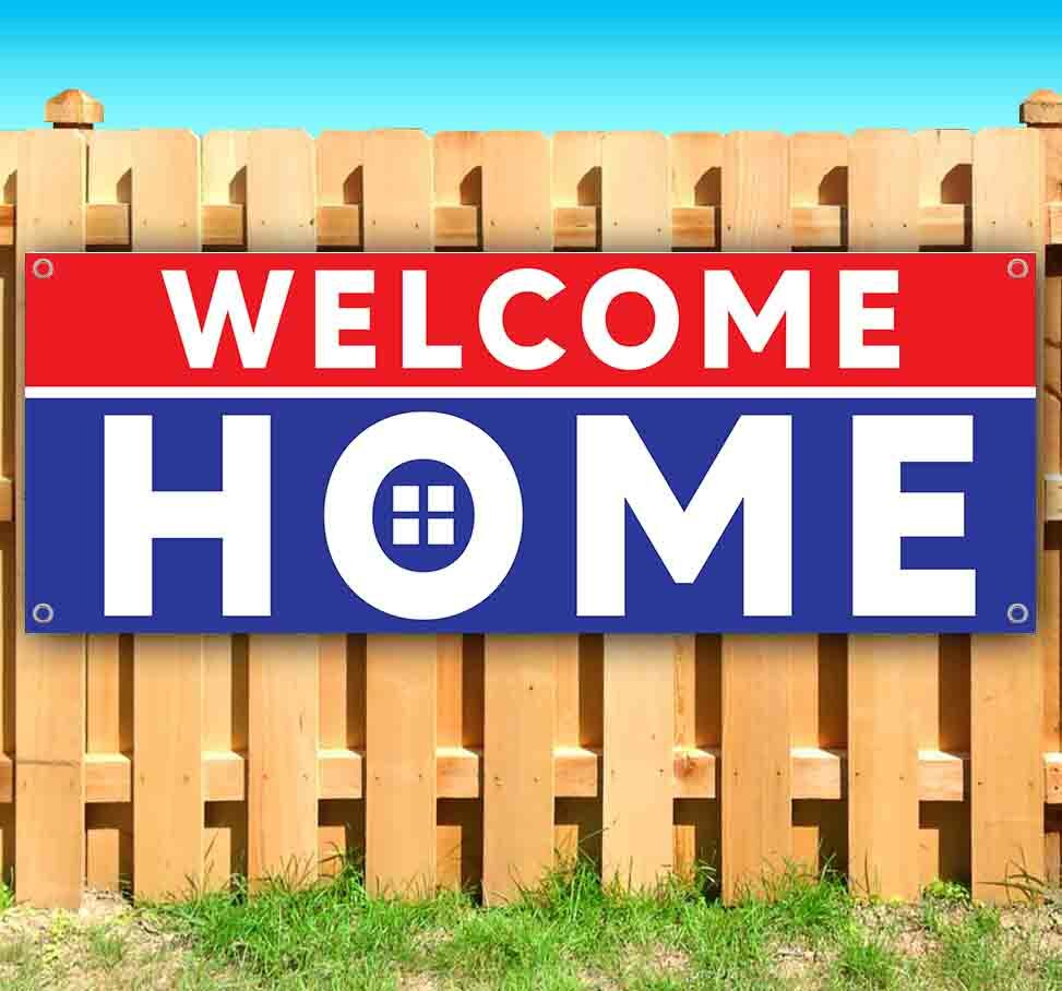 WELCOME HOME Advertising Vinyl Banner Flag Sign Many Sizes HOME OWNERS