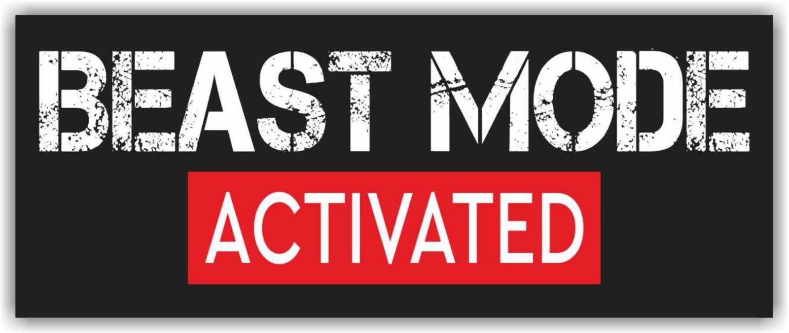 BEAST MODE ACTIVATED Workout Banner Vinyl Sign Motivation Poster Fitness Gym