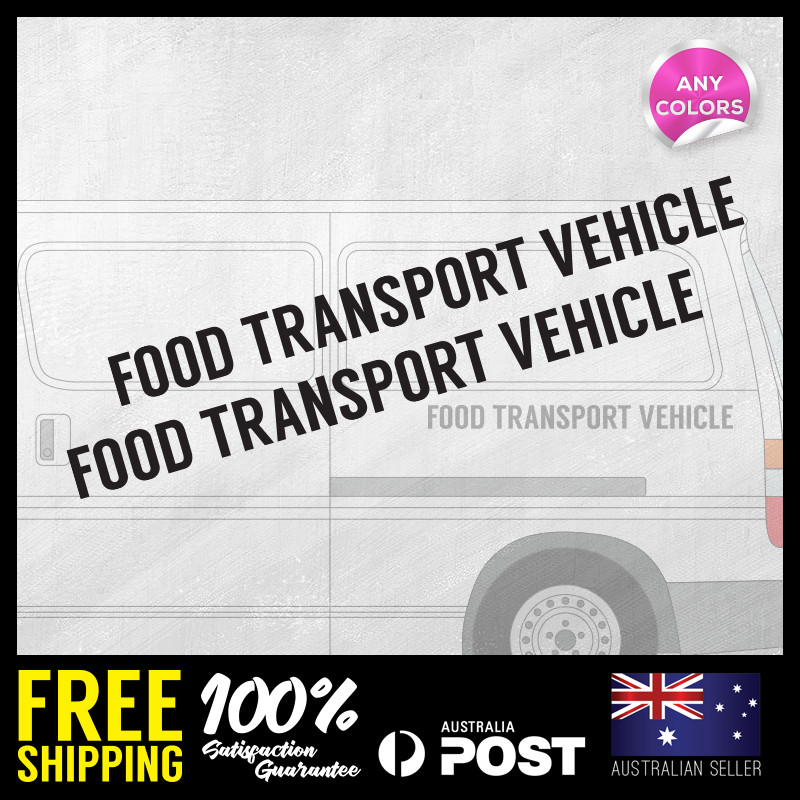 2x FOOD TRANSPORT VEHICLE Delivery Courier Decals Stickers Van Car 650x53mm