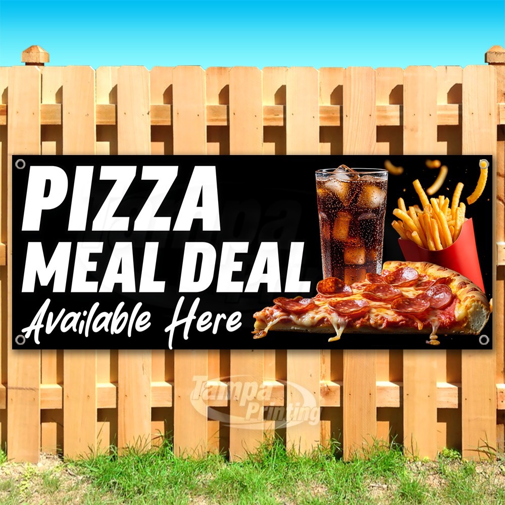 PIZZA MEAL DEAL Advertising Food Snack Drinks Vinyl Banner Flag Sign USA SB10667