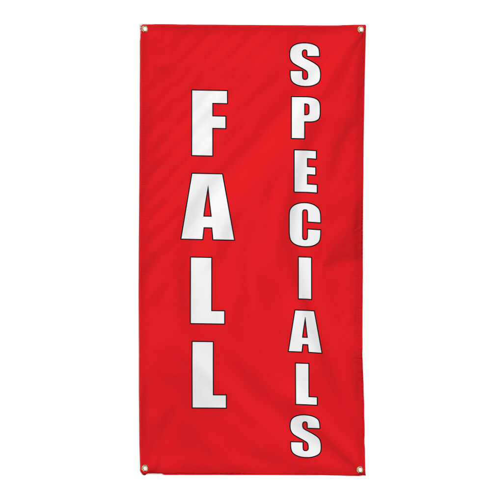 Vertical Vinyl Banner Multiple Sizes Fall Specials Red Home Remodeling Business