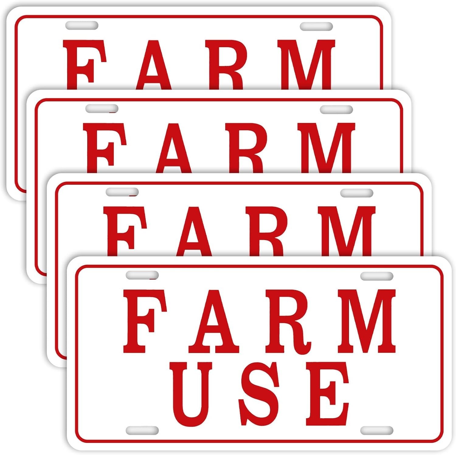 4 Pieces Farm Use ID Tag Sign Aluminum Reflective Sign Rust Free Farm Use Pla