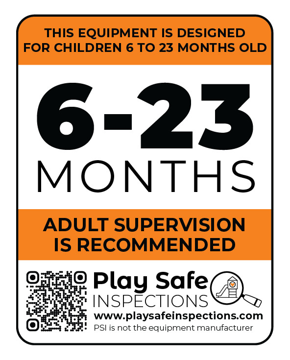 Playground Label Sticker – Compliant Age of Intended User 6-23 Months