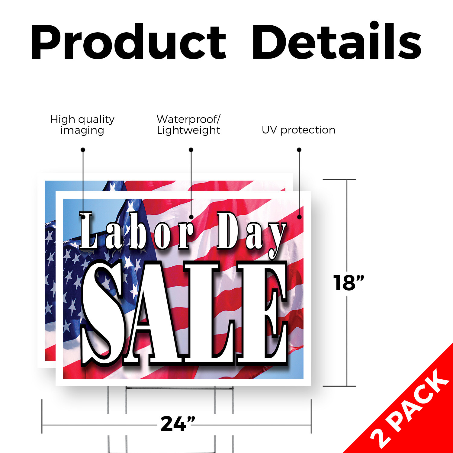 Labor Day Sale Yard Sign Seasonal Promotions, Retail Discounts, Event Marketing
