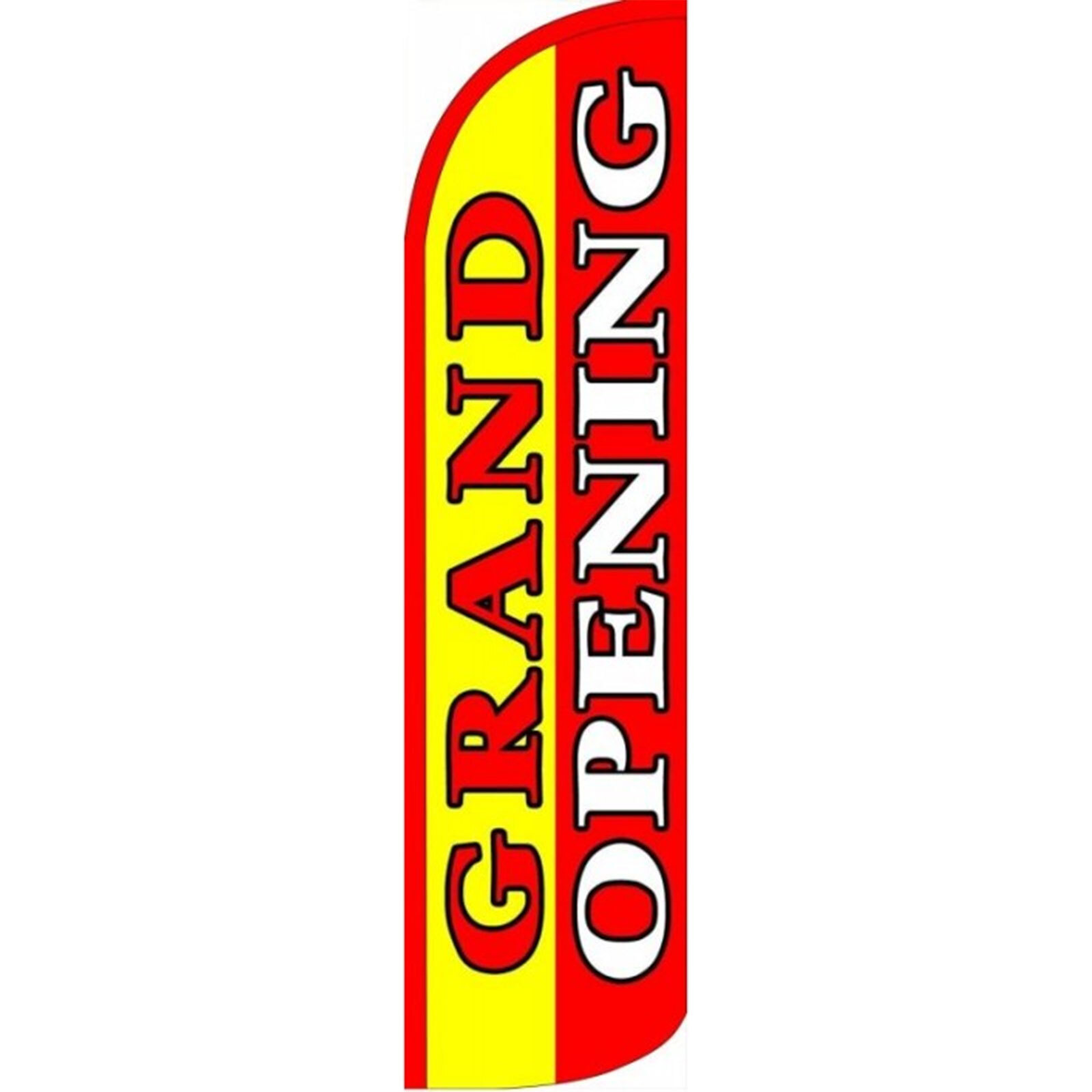 Grand Opening Red/Yellow 3 ft X 11 1/2 ft Windless Swooper Flag