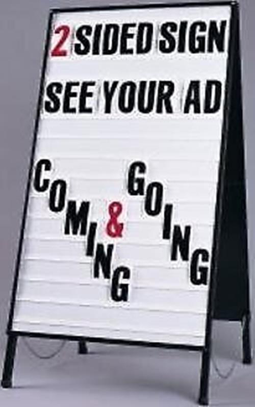 Sidewalk A-Frame Double Sided, 41H x 21W, Message Board with Two 4″ Letter Sets