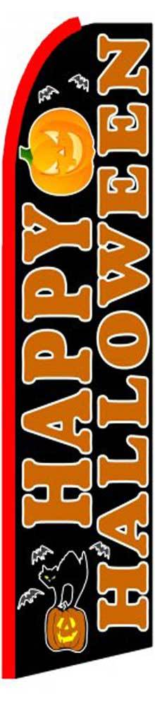 Happy Halloween Flag Flutter Feather Banner Swooper Extra Wide