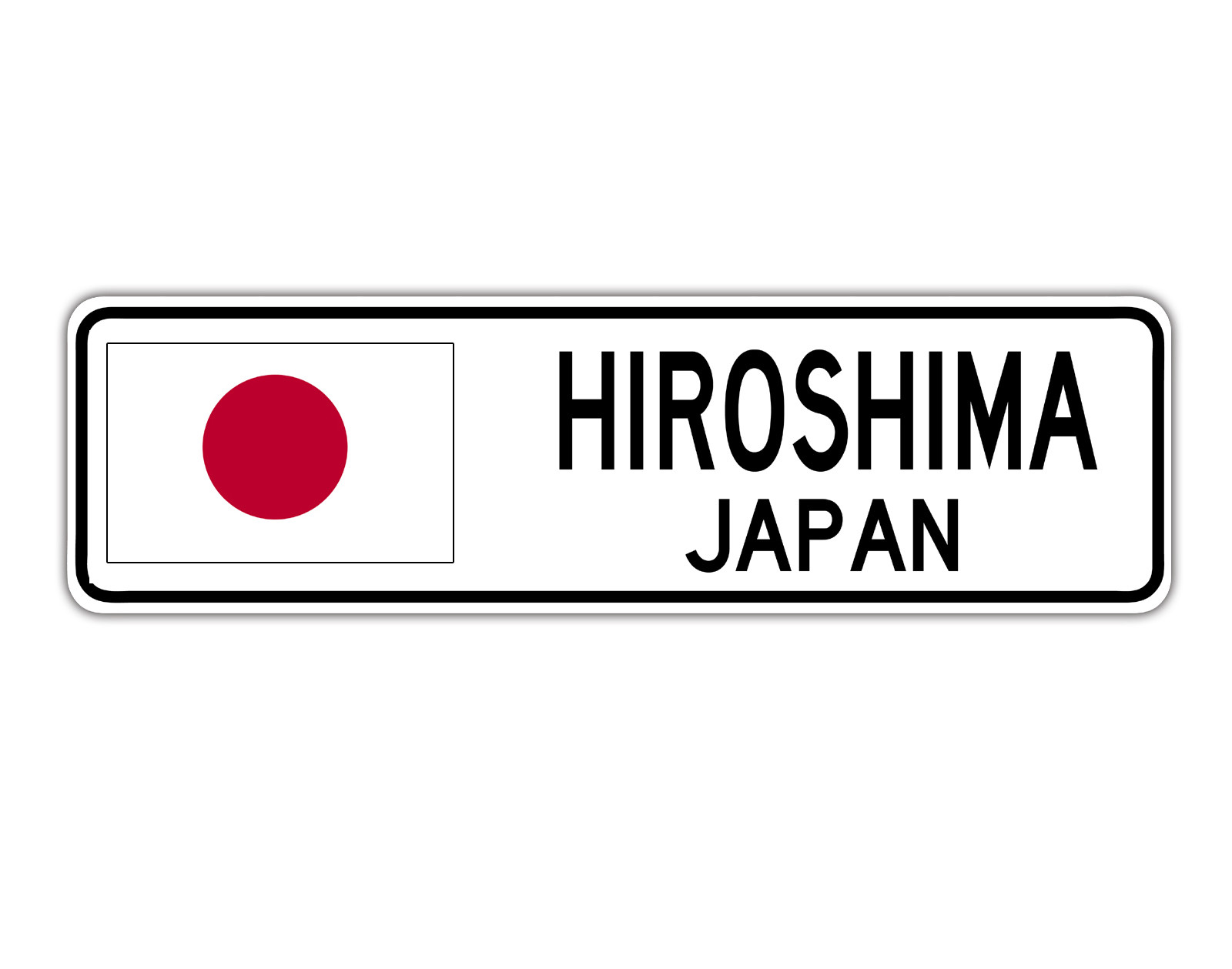 Hiroshima, Japan Street Sign Japanese Flag City Country Road Wall Gift