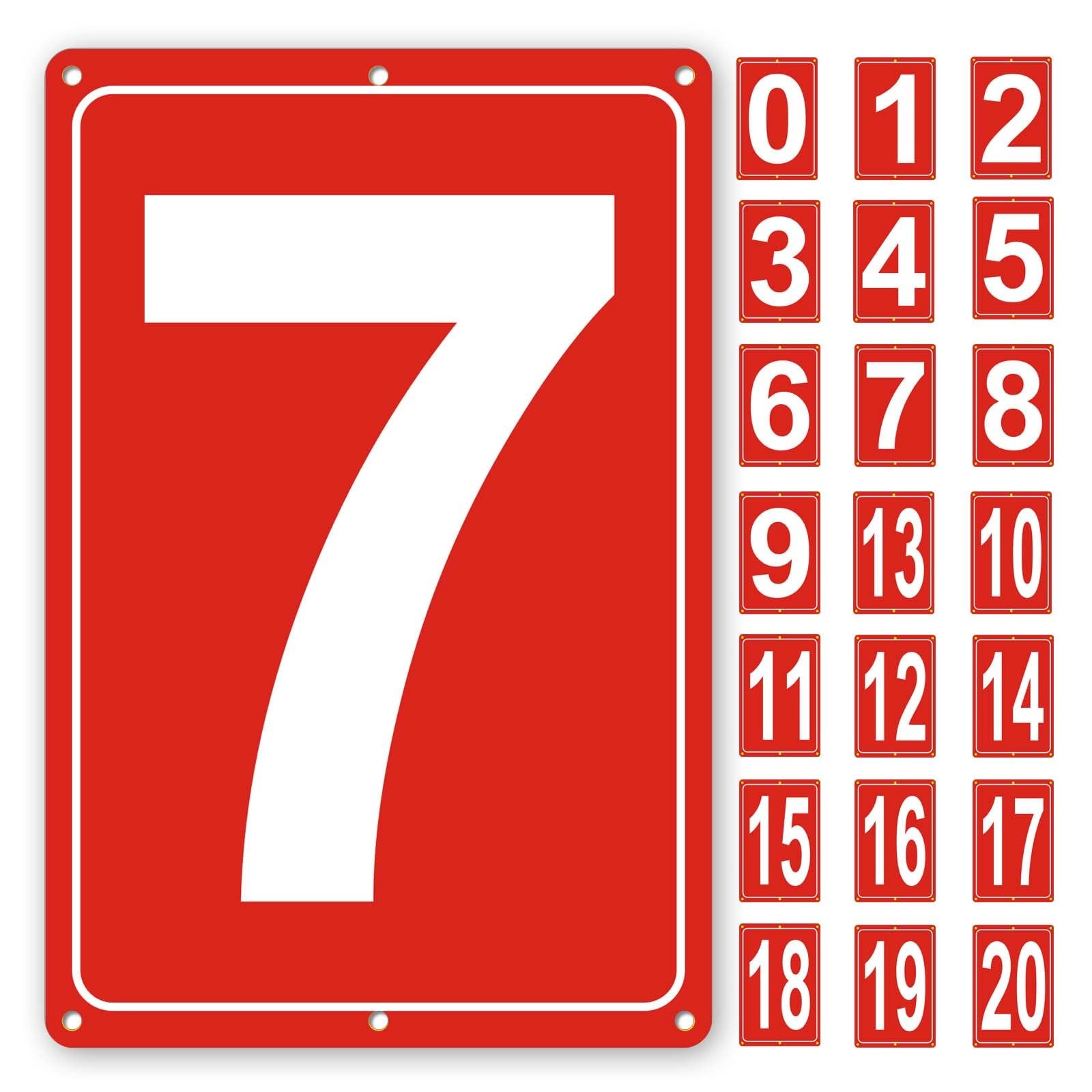 Numbered Sign, Aluminum Number Signs for Tennis Court, 12×8 inches Signage fo…