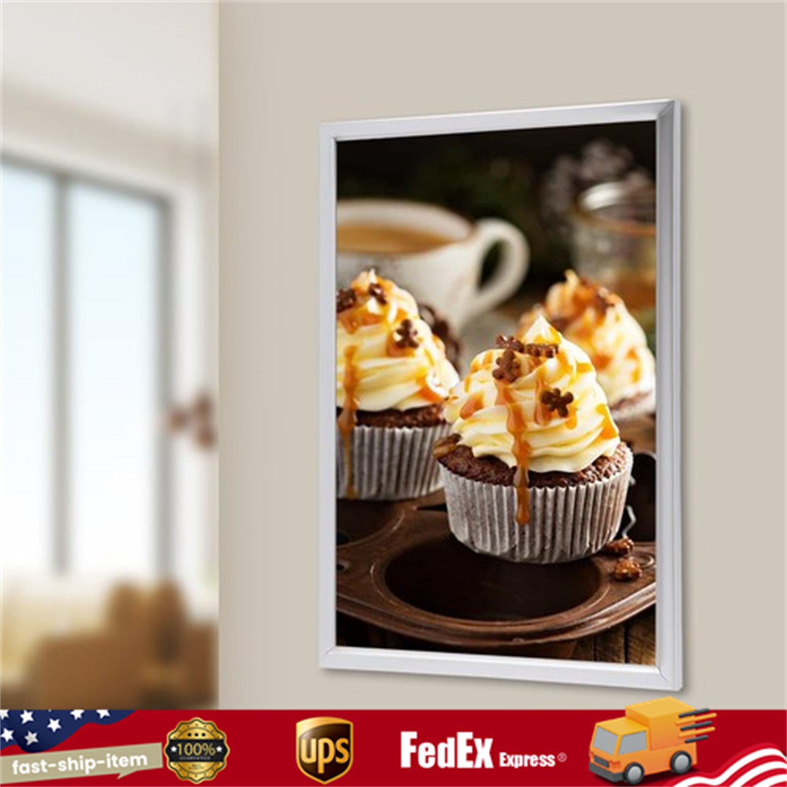 New LED Backlit Movie Poster Art Picture Frame Light Box Advertising Display