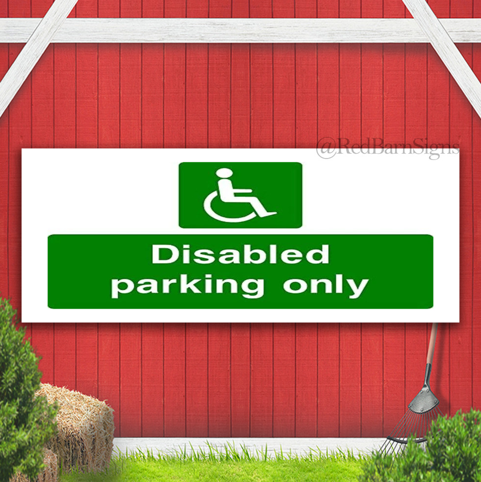 Disabled Parking Only Safety sign Indoor Outdoor Banner sign with grommets