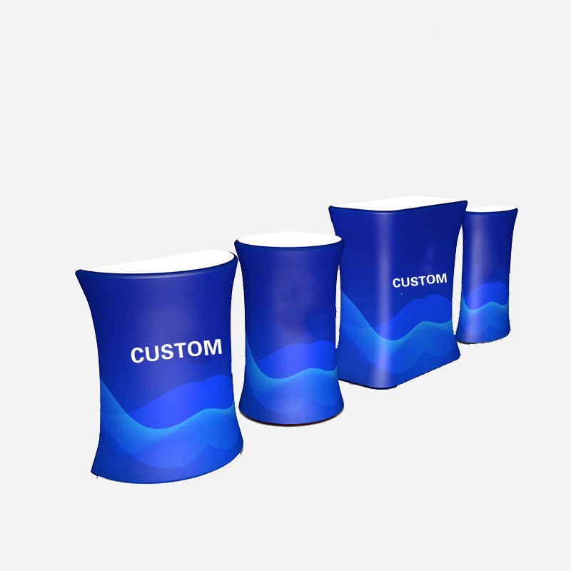 Foldable Trade Show Display with Led Lights Pop up Tension Table Banner Counter