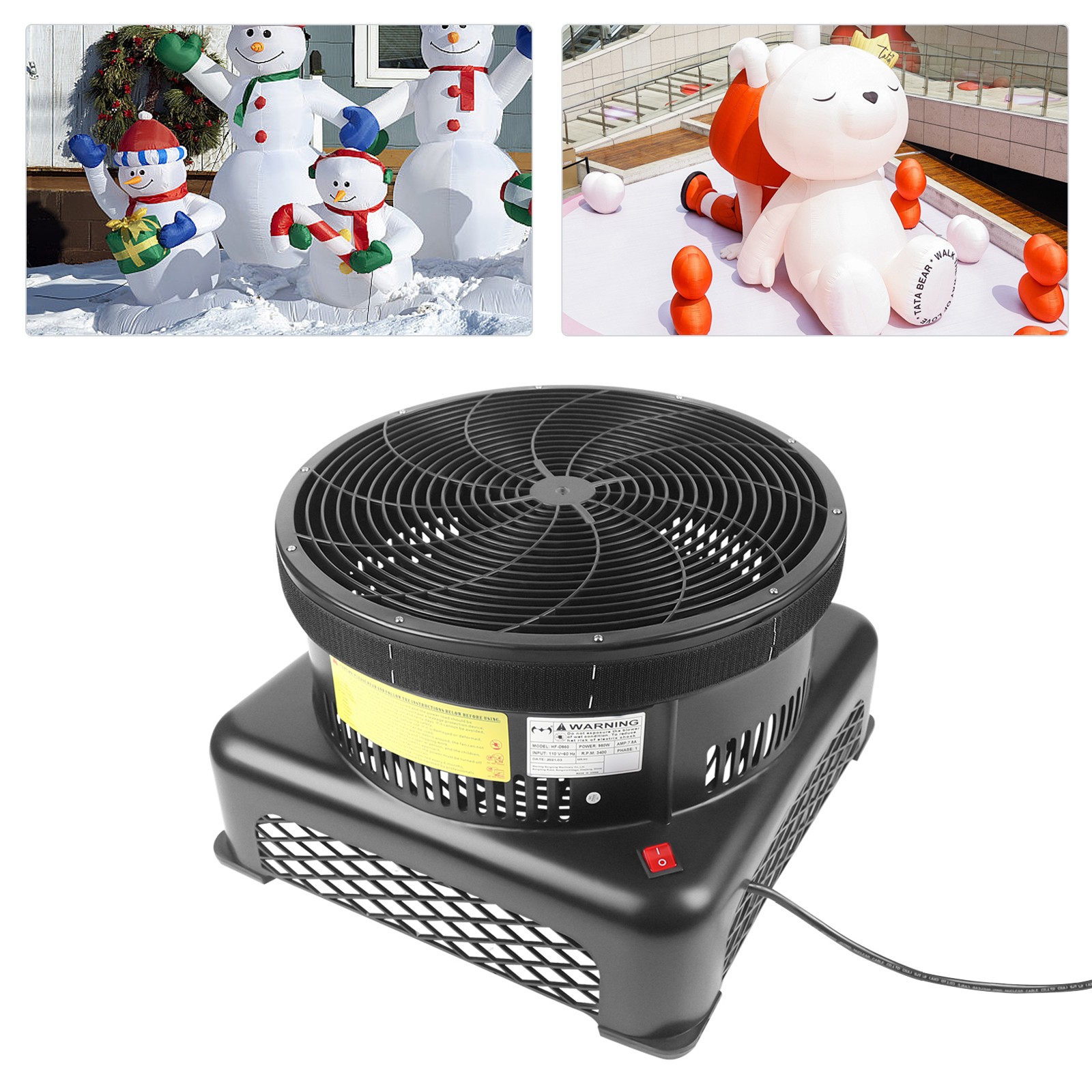 17.7″ Air Blower Fan Fit Inflatable Wind Dancer Tube Man Fly Guy Sky Puppet 950W