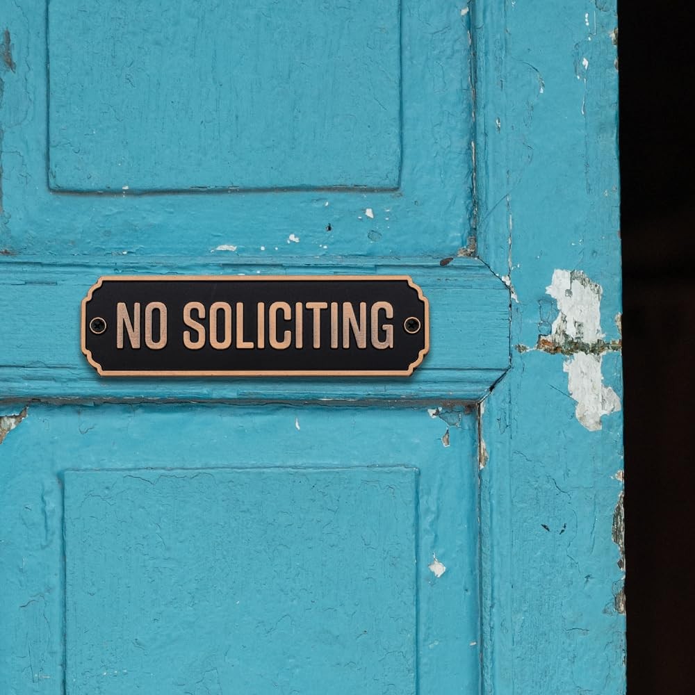 Maoerzai Solid No Soliciting Sign House Office Door Plaque