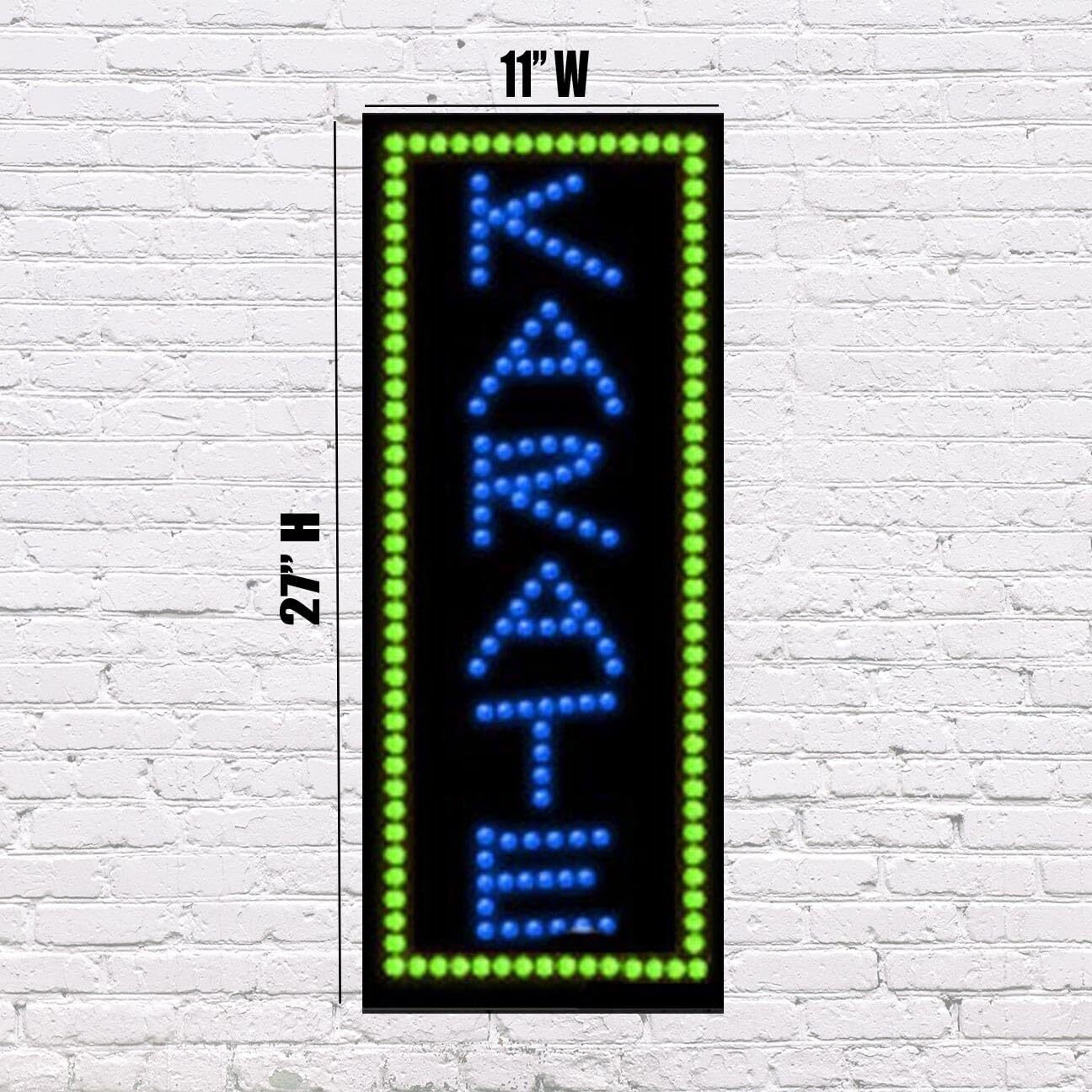 LED Karate | Light-up Sign | 11″W x 27″H x 1″D