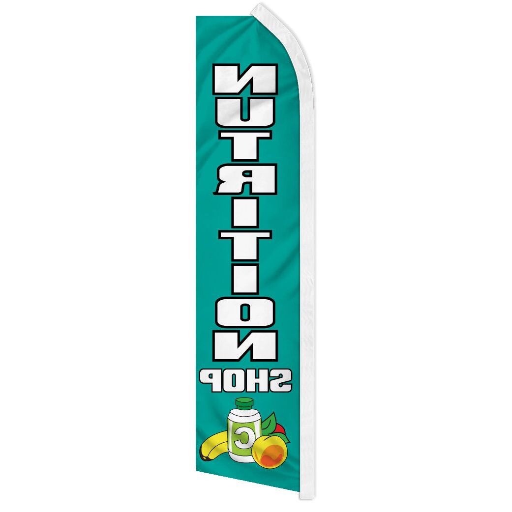 “10 x NUTRITION SHOP” advertising super flag swooper banner business sign flutte