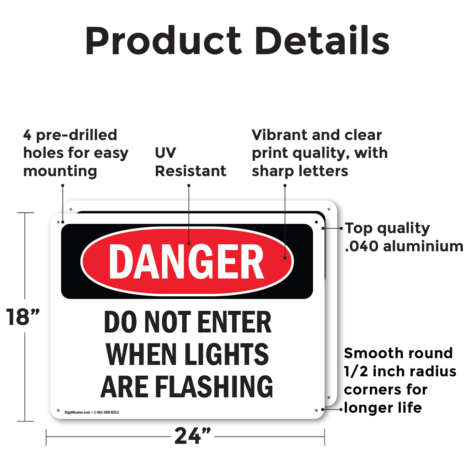 (2 Pack) Do Not Enter When Lights Are Flashing OSHA Danger Sign Decal Metal