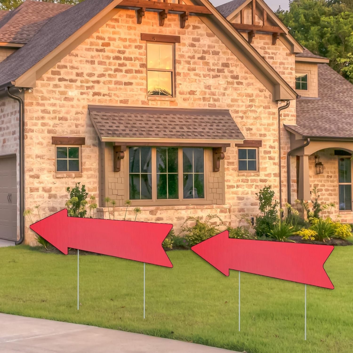 Red Arrow Signs with Stakes 16 X 5 Inches,This Way Directional Arrow Yard Signs,