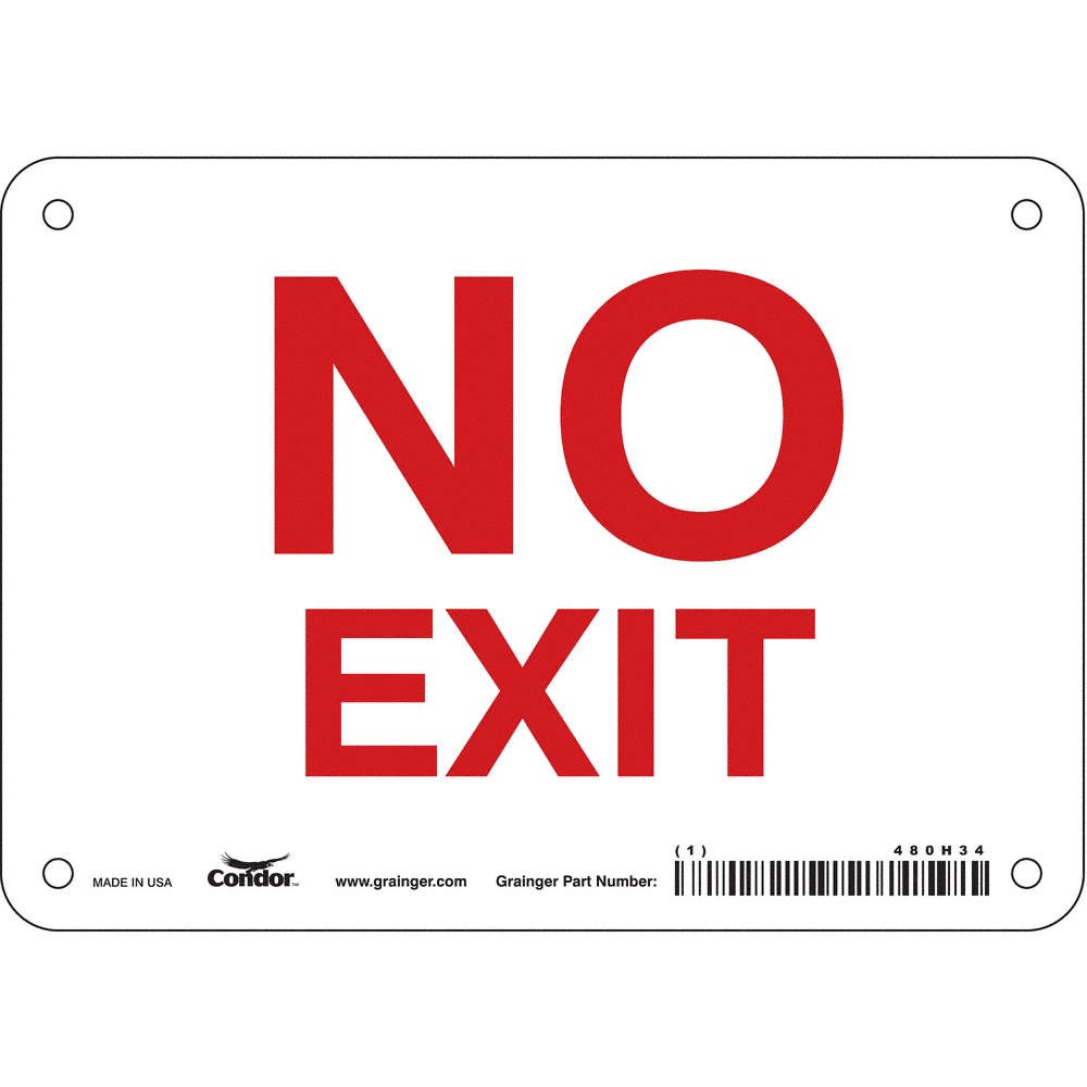 CONDOR 480H34 Safety Sign,5 in x 7 in,Polyethylene 480H34