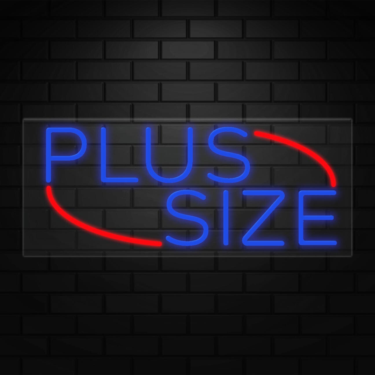 Plus Size Sign for Business Displays | LED Flex Neon | 32″W x 13″H x 1″D