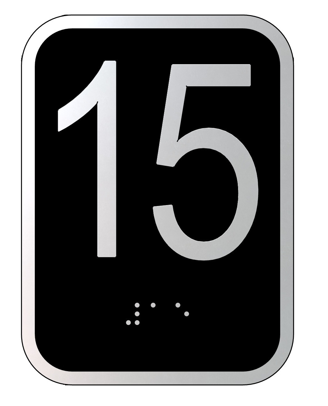 Elevator floor number 15 sign – Elevator Jamb Plate 15 (3×4, cast-REF24-1027