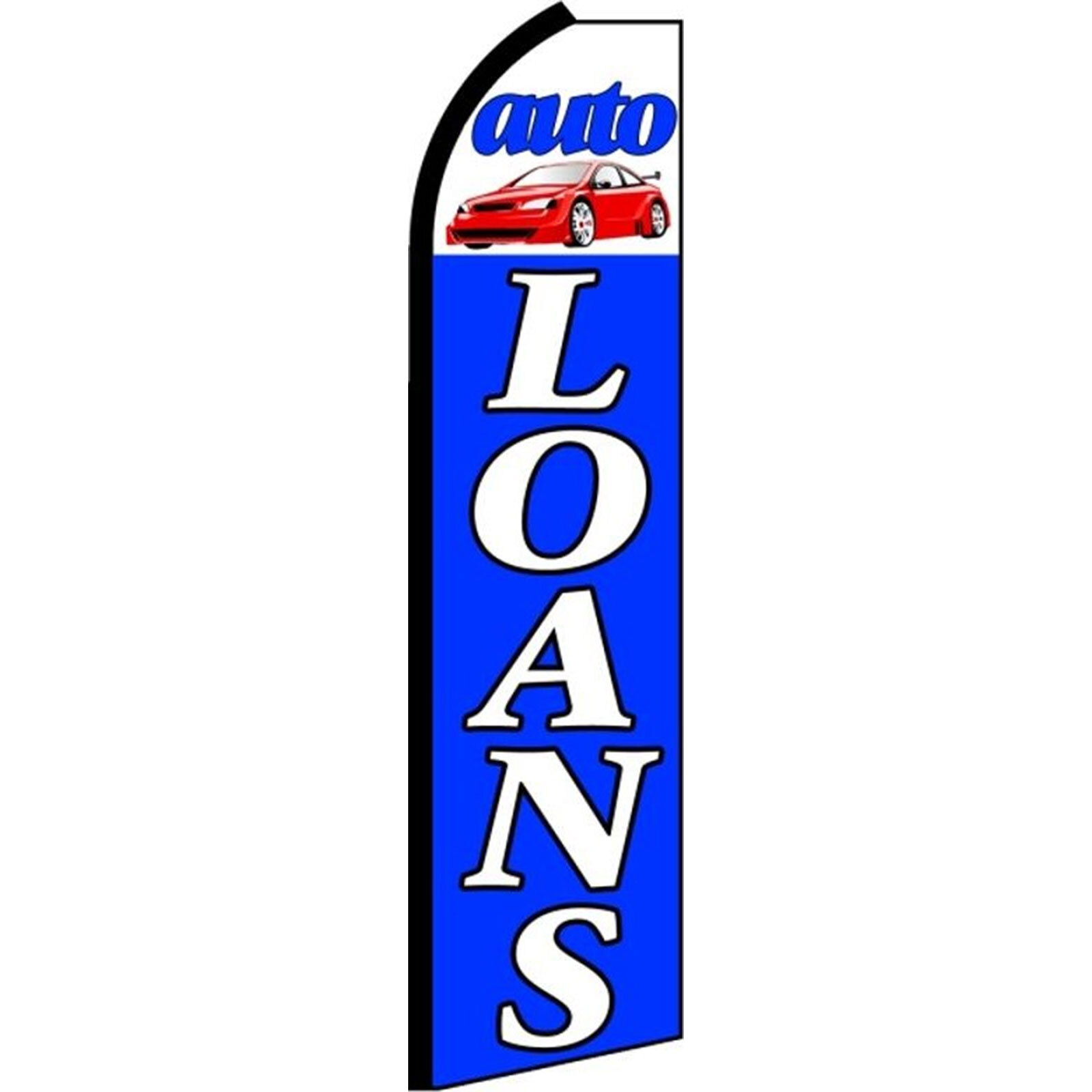 Auto Loans 3 ft X 11 1/2 ft Polyester Swooper Flag