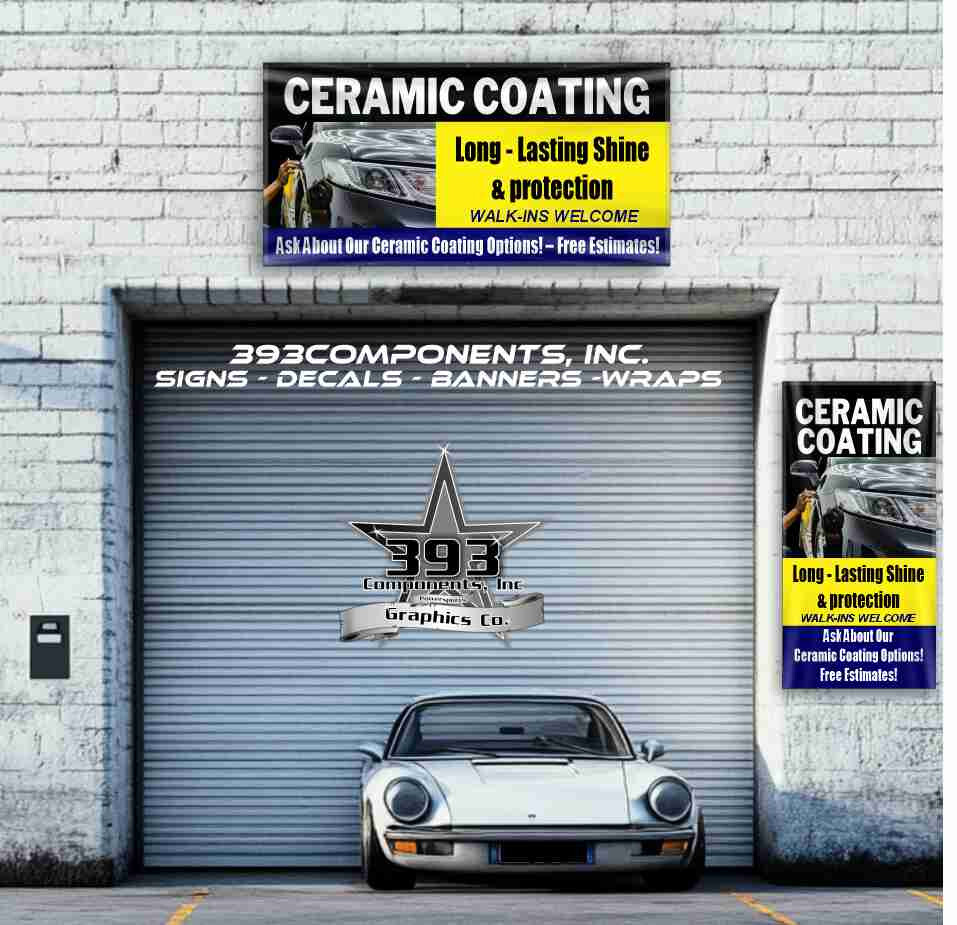 Ceramic Coating Banner – Vinyl Sign – Car Paint Protection & Lasting Shine