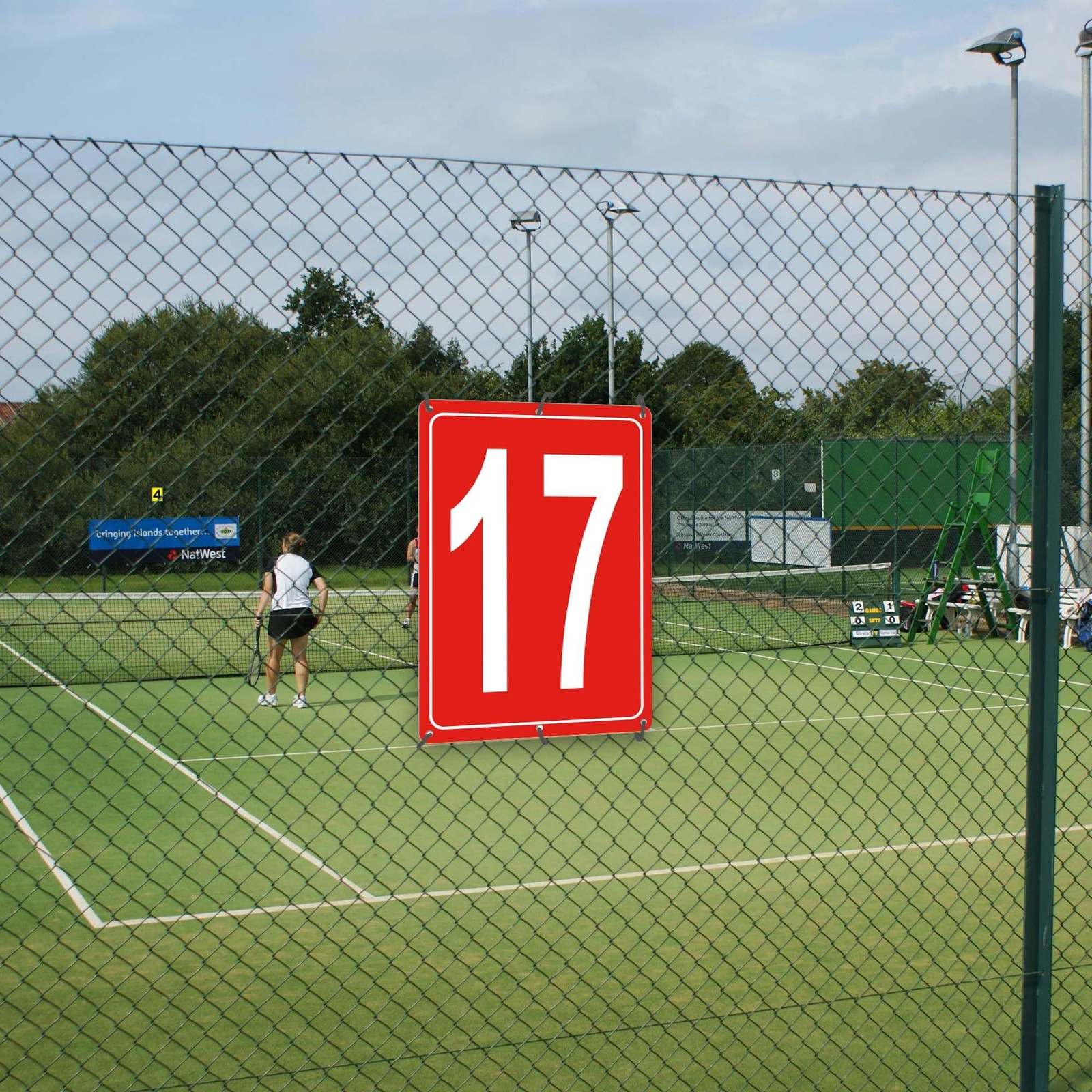 Numbered Sign 17 Aluminum Tennis Court Parking Lot Signage 12×8 Inch Metal
