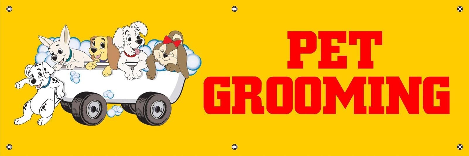 Pet Grooming | Vinyl Banner w/ Grommets | 2’H x 6’W
