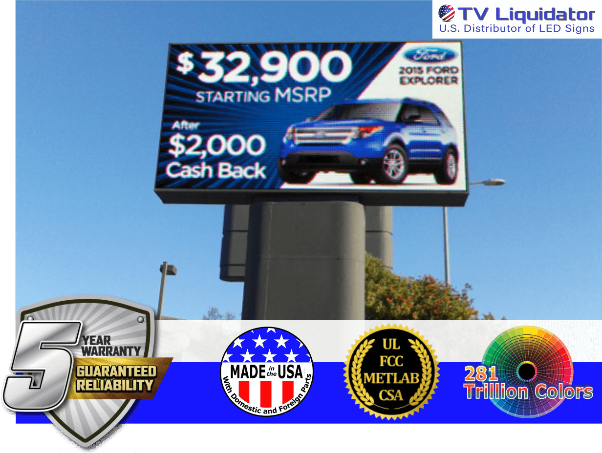 104″ x 54″ Industrial Full Color LED Sign ~ UL, MET, CSA, FCC – TV Liquidator