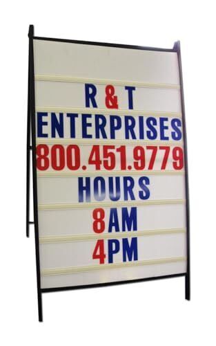42″ Steel Double Sided A-Frame Sidewalk Sign – Letter Track & Letters