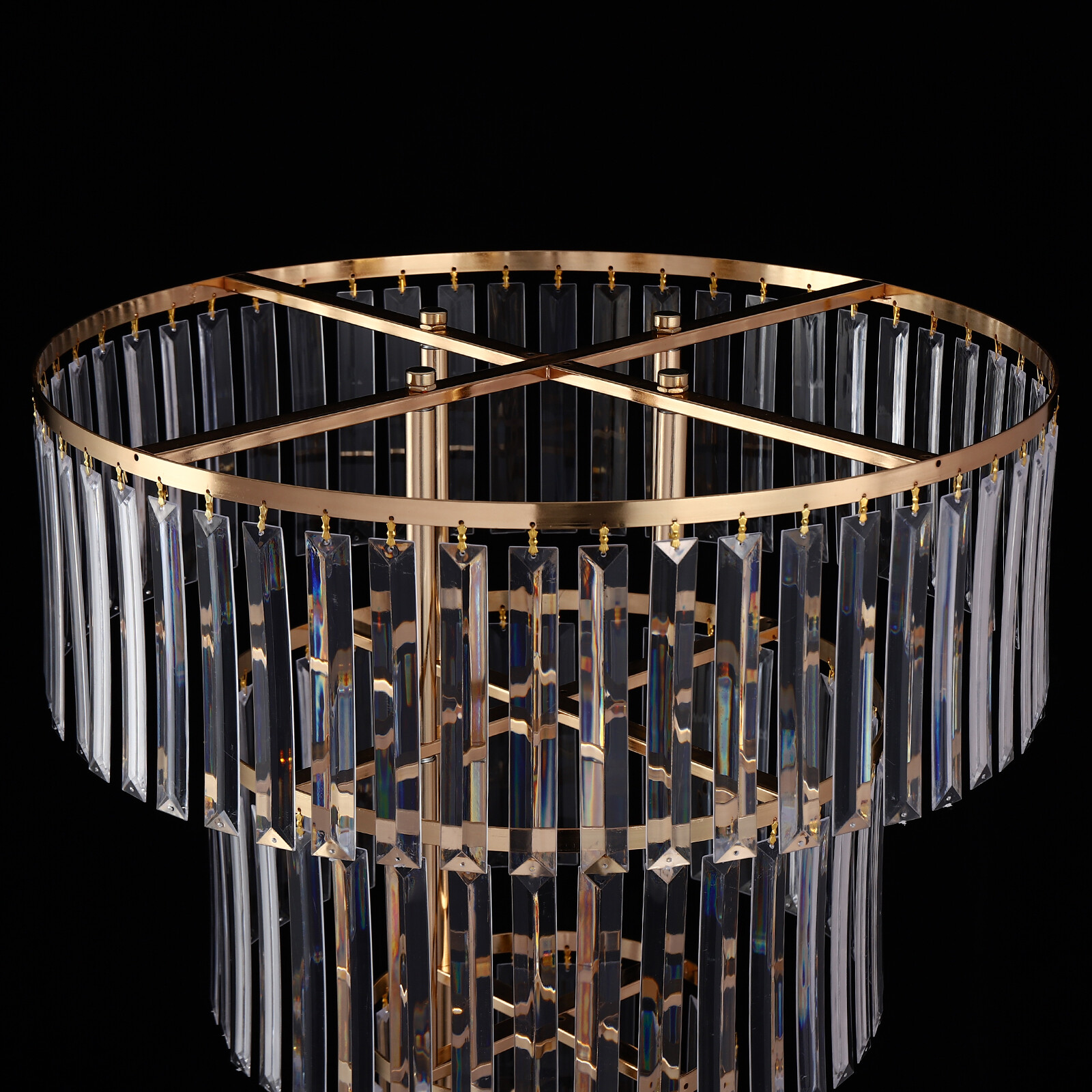 Wedding Gold Crystal Flower Stand, Round Pedestal Stand, Crystal Flower Stand