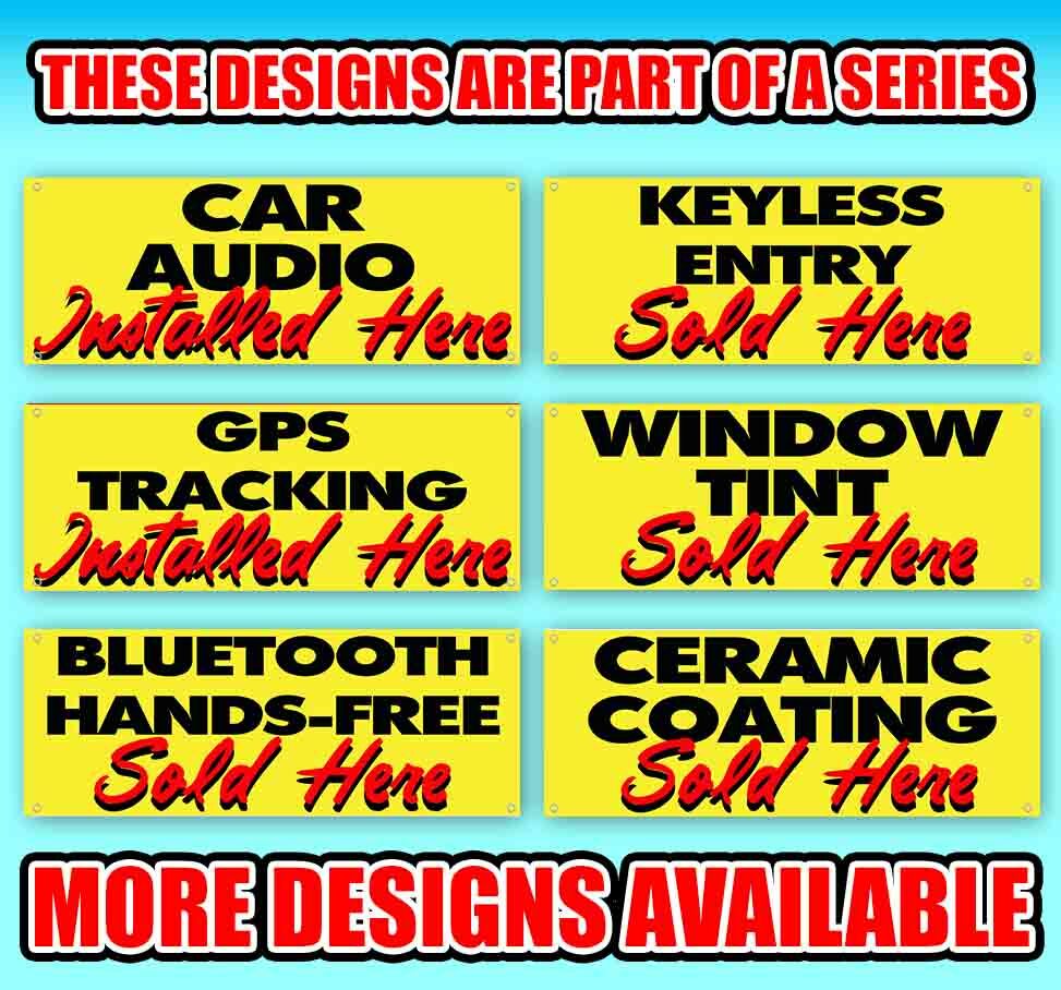 SPEAKERS, AMPS, SUB INSTALLED HERE Advertising Vinyl Banner Flag Sign Many Sizes