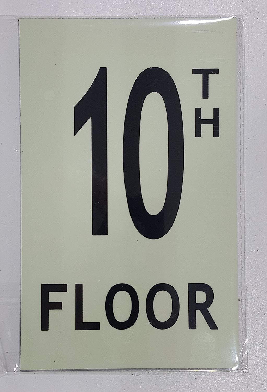 Floor number TEN (10) Sign HEAVY DUTY / GLOW IN THE DARK “FLOOR …-REF24-1027